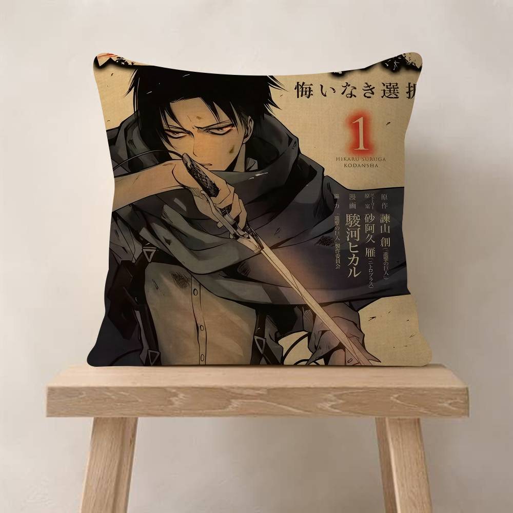 

Vintage Anime AAttack On Titan Pillowcase Toon Gift Cushion Cover Bedroom Home Sofa Chair Seat Decor Pillow Case 30x30 cm
