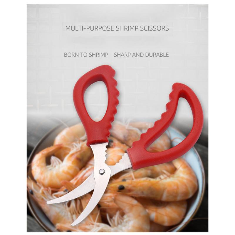 Stainless Steel Kitchen Shrimp Cutters Shrimp Line Stripping Tool Household Seafood Scissors Lobster Fish Prawn Peeler