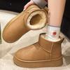 Fashion Winter Solid Color Platform Plush Snow Boots Woman Faux Fur Warm Ankle Boots Women Comfortable Plus Size Non Slip Botas Female