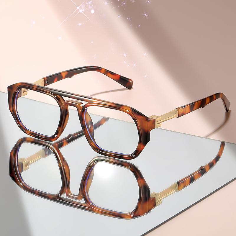 New minimalist double-beam flat glasses with metal links and classic pilot glasses