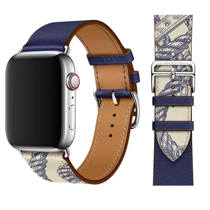 Leather Watch Straps for Apple Watch Band 44mm 49mm 45mm 42mm 40mm 41mm 38mm Sport Bracelet iWatch Series Ultra 9-8-7-6-5-4-3-SE