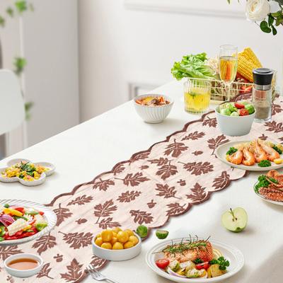 30x180cm Bestickter Ahornblatt Tischläufer Leicht zu Reinigen Tischflagge für besondere Anlässe Küchen-Esszimmer Partydeko