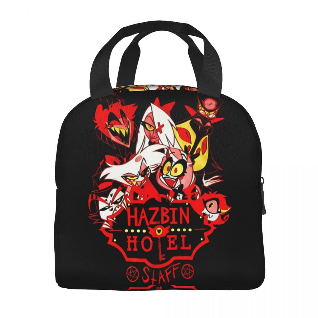 Isolierte Lunchtaschen Hazbins Hotels Merch Lunchbox für Essen Lässige Kühlbox Thermische Bento-Box für die Schule