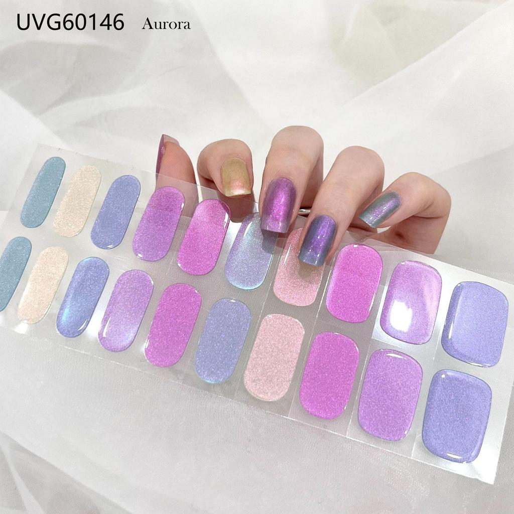 Transparent Nude UV Gel Nail Art Stickers: Semi-Cured, Semi-Baked Manicure Sheets