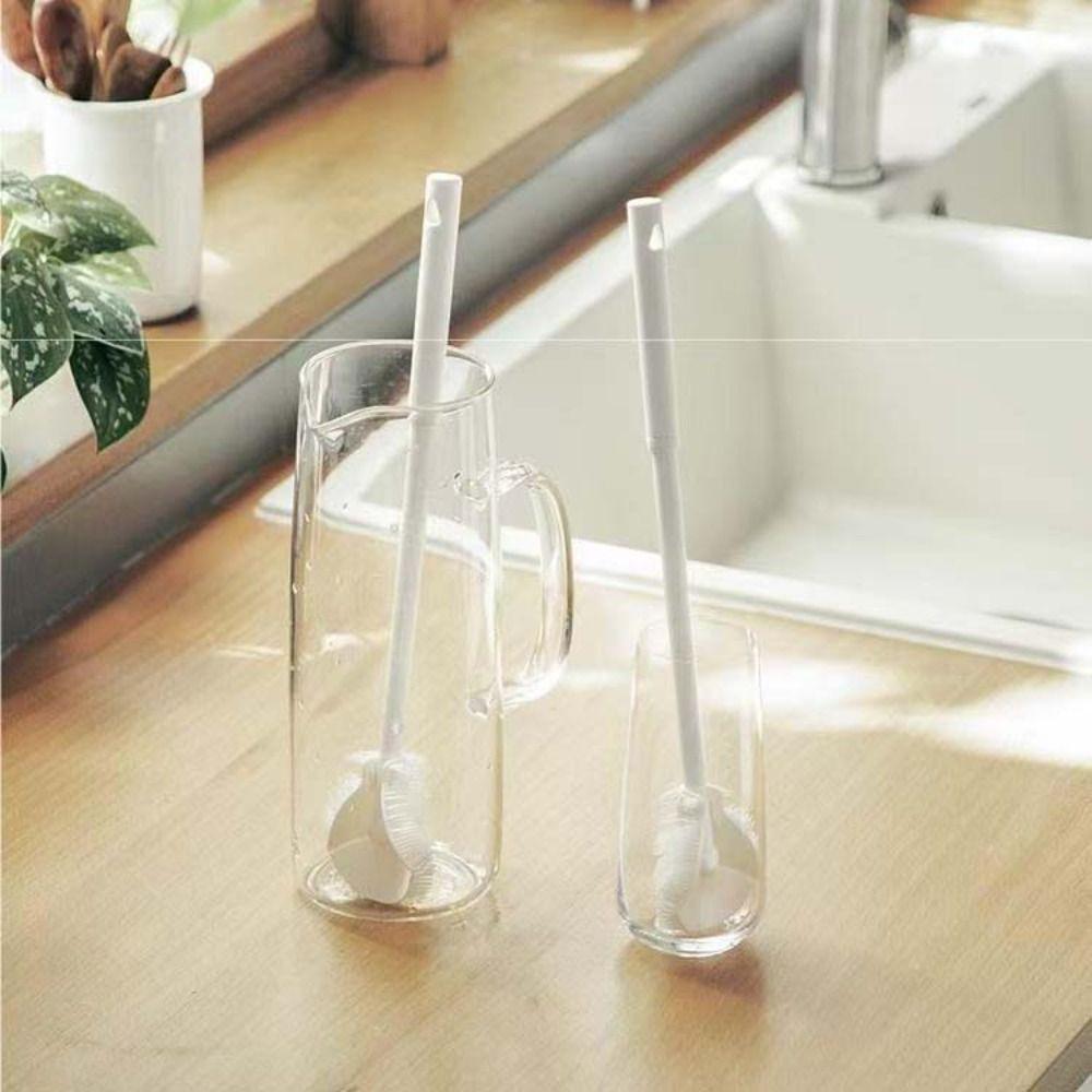 Without Blind Side Soft Head Bottle Brush Water Bottle Cleaner Pacifier Nipple Bottle Cleaning Brush Soft Head Silicone