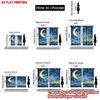 Set Of 2 Modern Night Skyline Curtains Digital Printing Deep Blue Golden Moon Stars City Silhouette Bedroom Decor Curtain Polyester Perfect For Master
