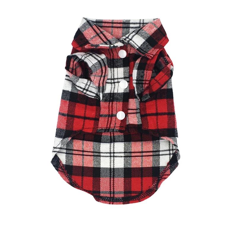 Dog Shirts British Style Plaid Pet Dog Clothes for Small Dogs Cotton Puppy Cat Clothing French Bulldog Vest Chihuahua Summer