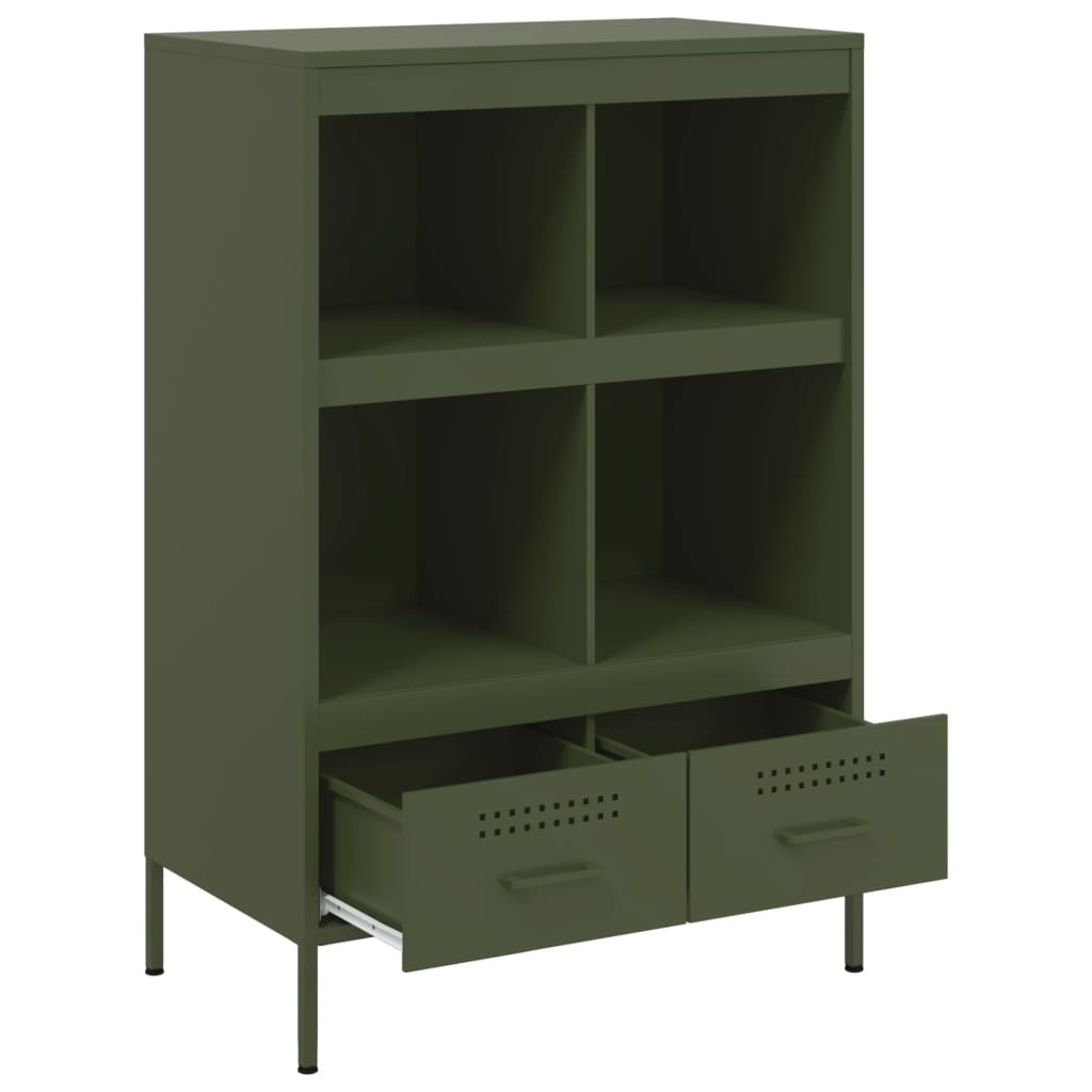 Highboard Olive Green 68 X 39 X 101.5 Cm Steel