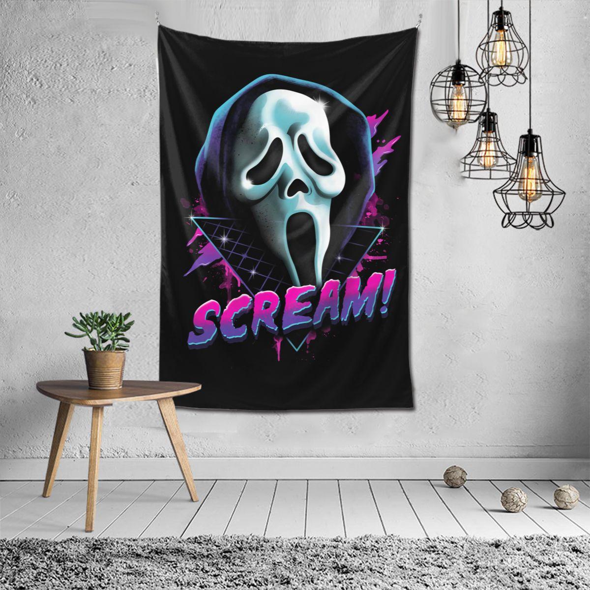 

Домашний декор Хэллоуин фильм ужасов крик лицо настенный гобелен скатерть вечерние спальня фон 230x180 Tapiz 230x150cm