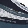 Emporio Armani men's boxer briefs, plain with logo, 3-pack, size M, blue, EM000260 AF20671 MB254, Made in Italy [Parallel Import]