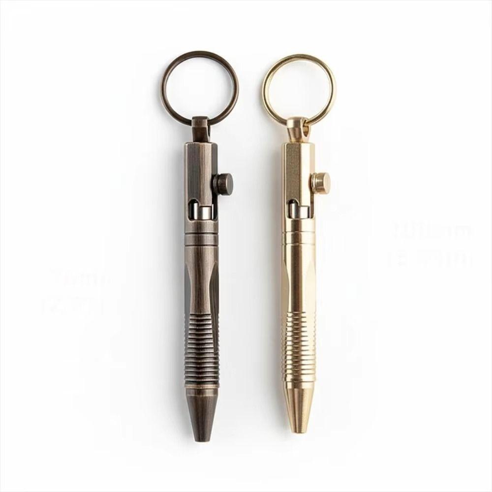All-Metal Mini Brass Pen Easy Carry Neutral Ballpoint Pen Travel Pocket Pen School Supplies