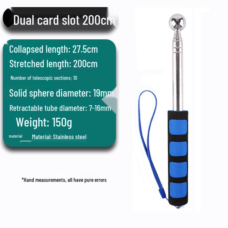 Telescopic Sound Hammer Tile Inspection Tool with Double Slot (98cm/115cm/128cm)