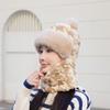 1Pcs Winter Knitted Hat Scarf Mask One-Piece Plush Pompom Beanies For Women Outdoor Cycling Cap Ears Neck Protection Skiing Cap