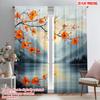 2pcs 2D Flat Printing Curtains Modern Abstract Mountain Flowers (2) Fabric Without Electricity All Season Party & Holiday Decor