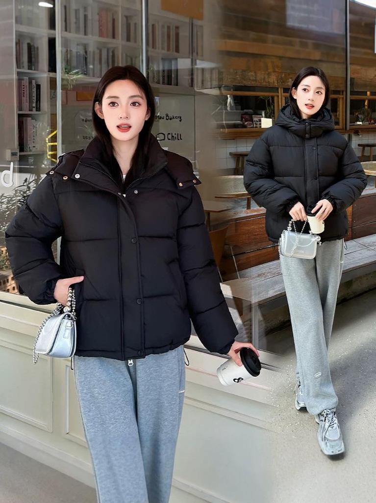Women's 2026 New Winter Hooded Padded Jacket - Thick Down Cotton Coat for Students