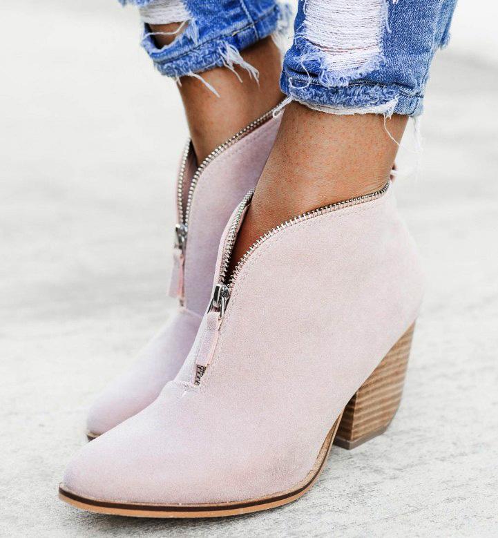 Womens Leather Ankle Boots Flats Ladies 