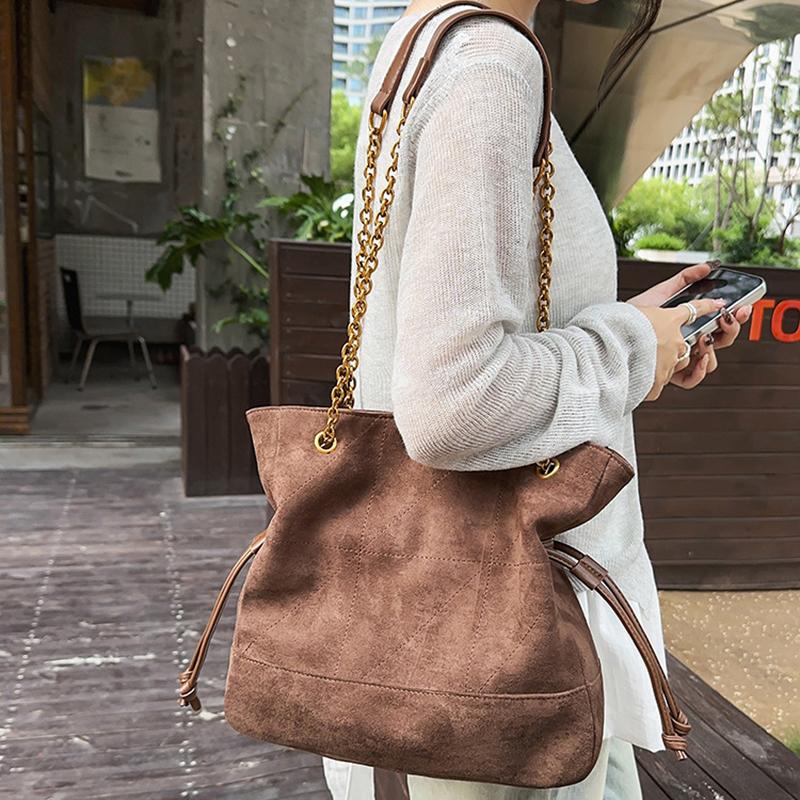 Yogodlns Luxury Large Capacity Faux Suede Tote Bag Winter Designer Shoulder Bag Women's Underarm Bag Handbags and Purses