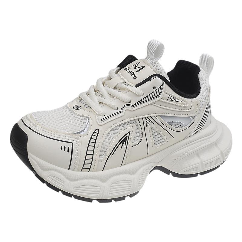 Mesh dad shoes women's summer 2025 new thin breathable thick-soled versatile height-increasing lightweight casual sports shoes