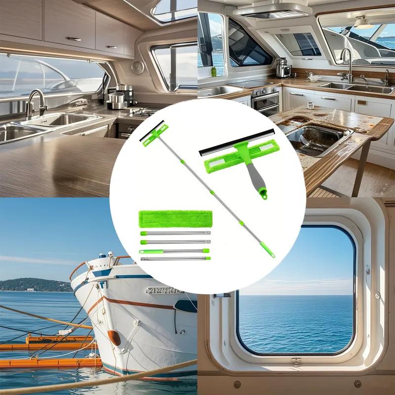 1set Household Windows Telescopic Glass Wiper Sponge Retractable Windshield Squeegee Cleaning Car Glass Door