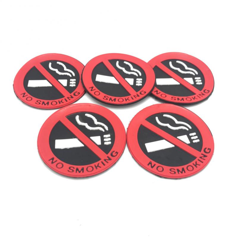 1/5SETS No Smoking In Car Car Sticker Car No Smoking Reminder Clear Markings Black Red 4.7g/1 Piece Car Interior Accessories