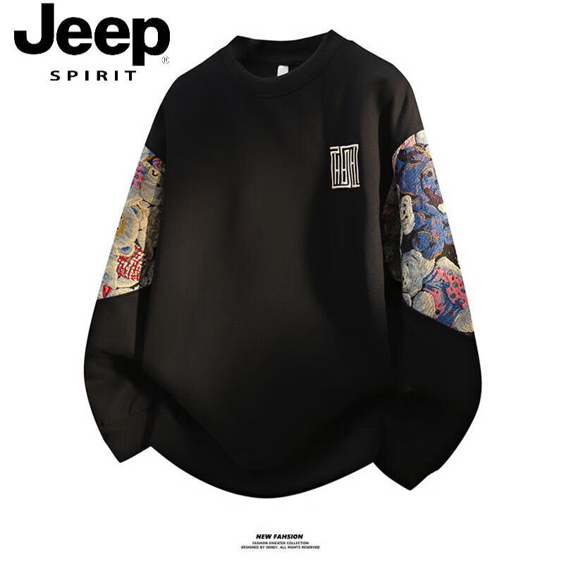 

Мужской свитшот JEEP SPIRIT с вышивкой в этническом ретро стиле, с круглым вырезом 2XL