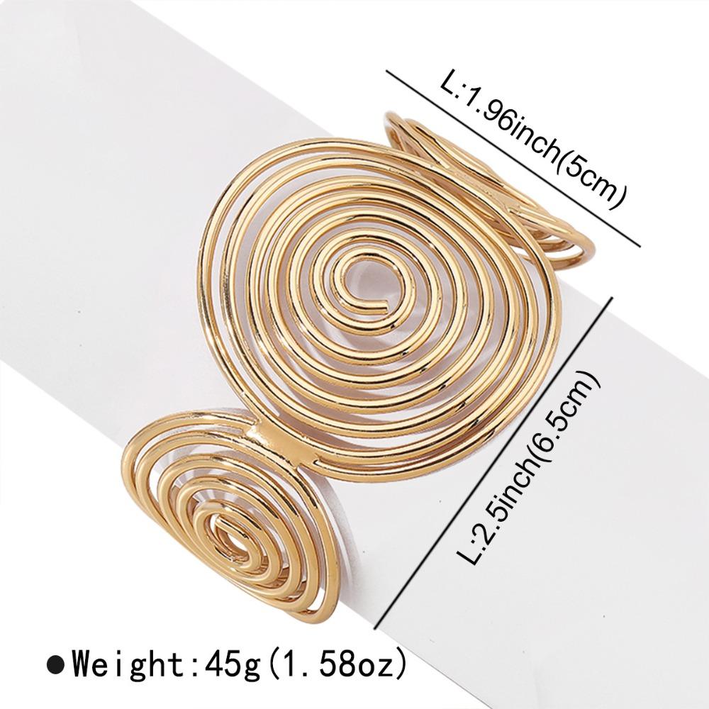 Verstellbares Damen Spiral Offenes Manschettenarmband Metalllegierung Manschette Armring Schmuck Geschenke