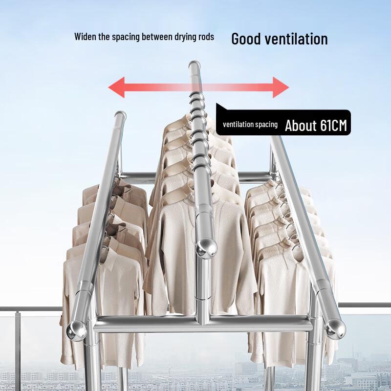Qicaijiang Foldable Telescopic Clothes Drying Rack