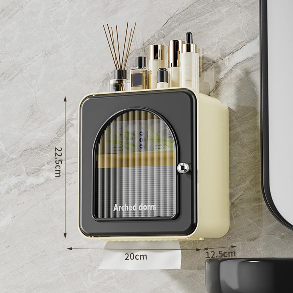 Stylish Wall Hanging Tissue Dispenser Waterproof Paper Towel Holder for Bathroom Household Tissue Storage Solution