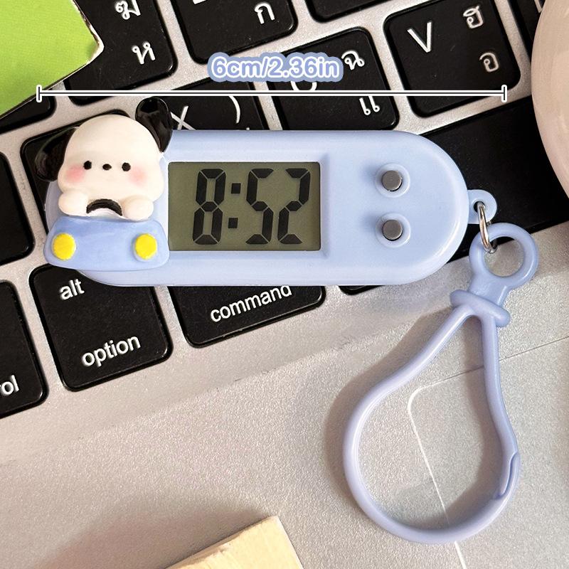 Cartoon Pochacco Digitaluhr Mini Elektronische Uhr Tragbare Ovale Uhr Studenten Prüfungs Uhr Mit Schlüsselanhänger