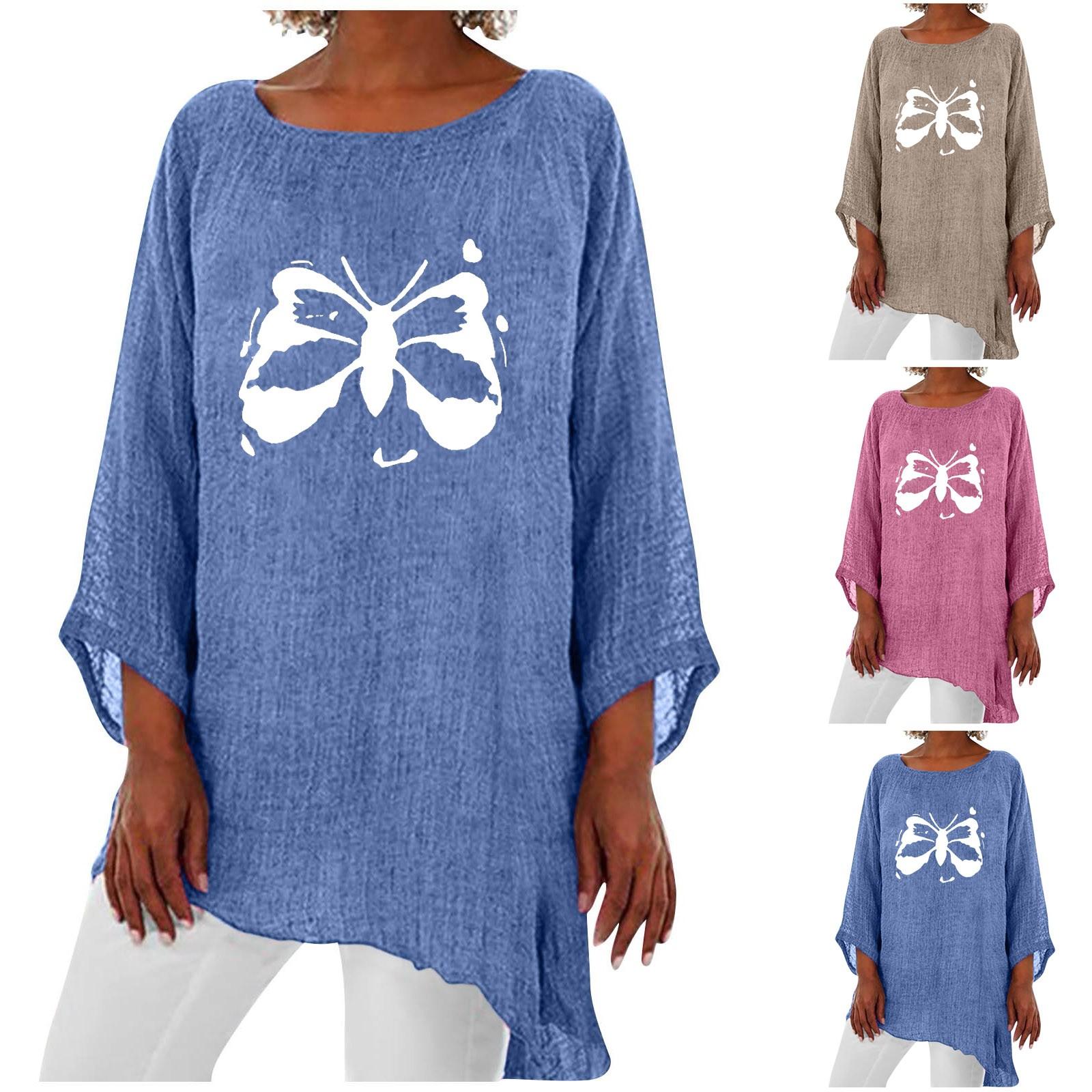 

Модный женский свободный и удобный топ с длинным рукавом с принтом нестандартной формы