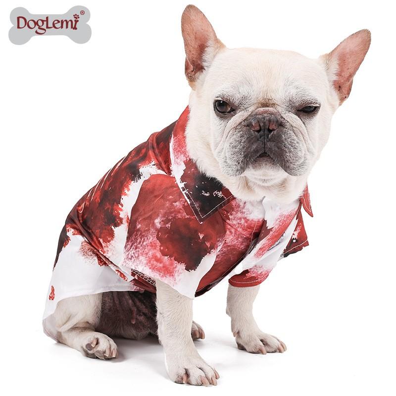

Ripped Shirt Dog Costume Zombie Pet Outfit Halloween Horror Party Funny Animal Dress Up Spooky Canine Cosplay XS красный