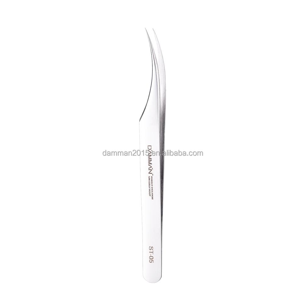 Free Shipping DAMMAN Stainless Steel Eyelash and Eyebrow Tweezers with Pointed Tip for Lash Extensions