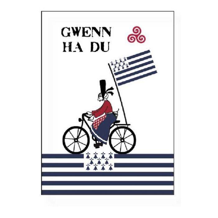 Lot de 2 torchons 50 x 70 cm Bigouden a velo bretagne