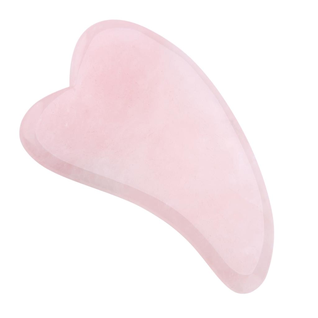 Natural Rose Quartz Scrapping Plate Health Healing Care Massage Stone