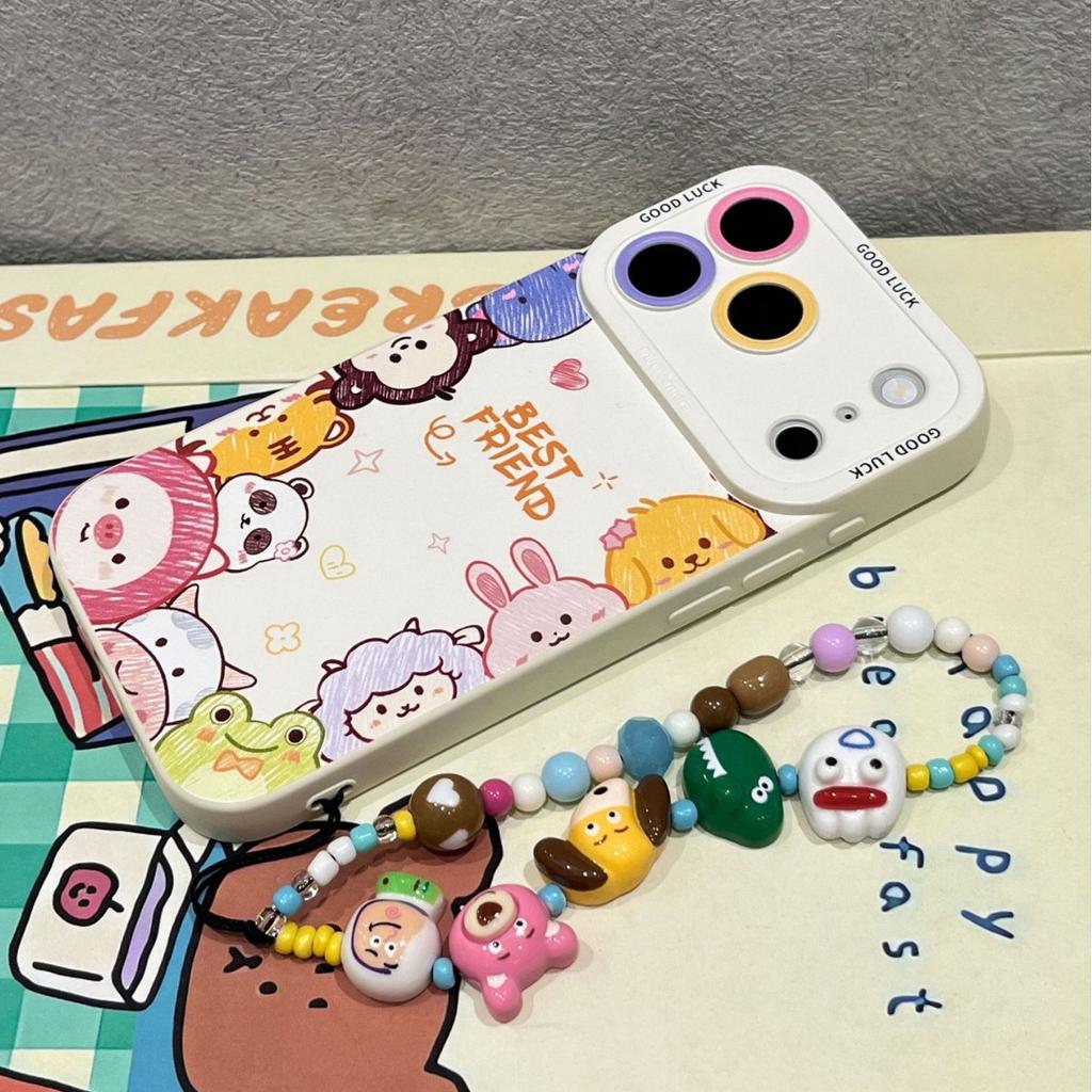Applicable to iPhone17 cartoon avatar 16promax silicone 15 cute 14 soft 13 lanyard 12 iPhone case