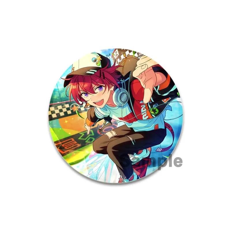 32/44/58mm Ensemble Stars Idol Round Brooch Cartoon Cosplay Badge Icons Lapel Pins for Backpack Gifts Tsukasa Suou