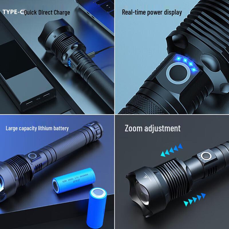 WIDE AWAKE P90 Quad-Core LED Rechargeable Flashlight