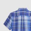 Polo Ralph Lauren Shirt Ss24 Plaid Print Bear Embroidery Single-Breasted Short Sleeve Kids Tops Blue CWPOWOVY6820476-400