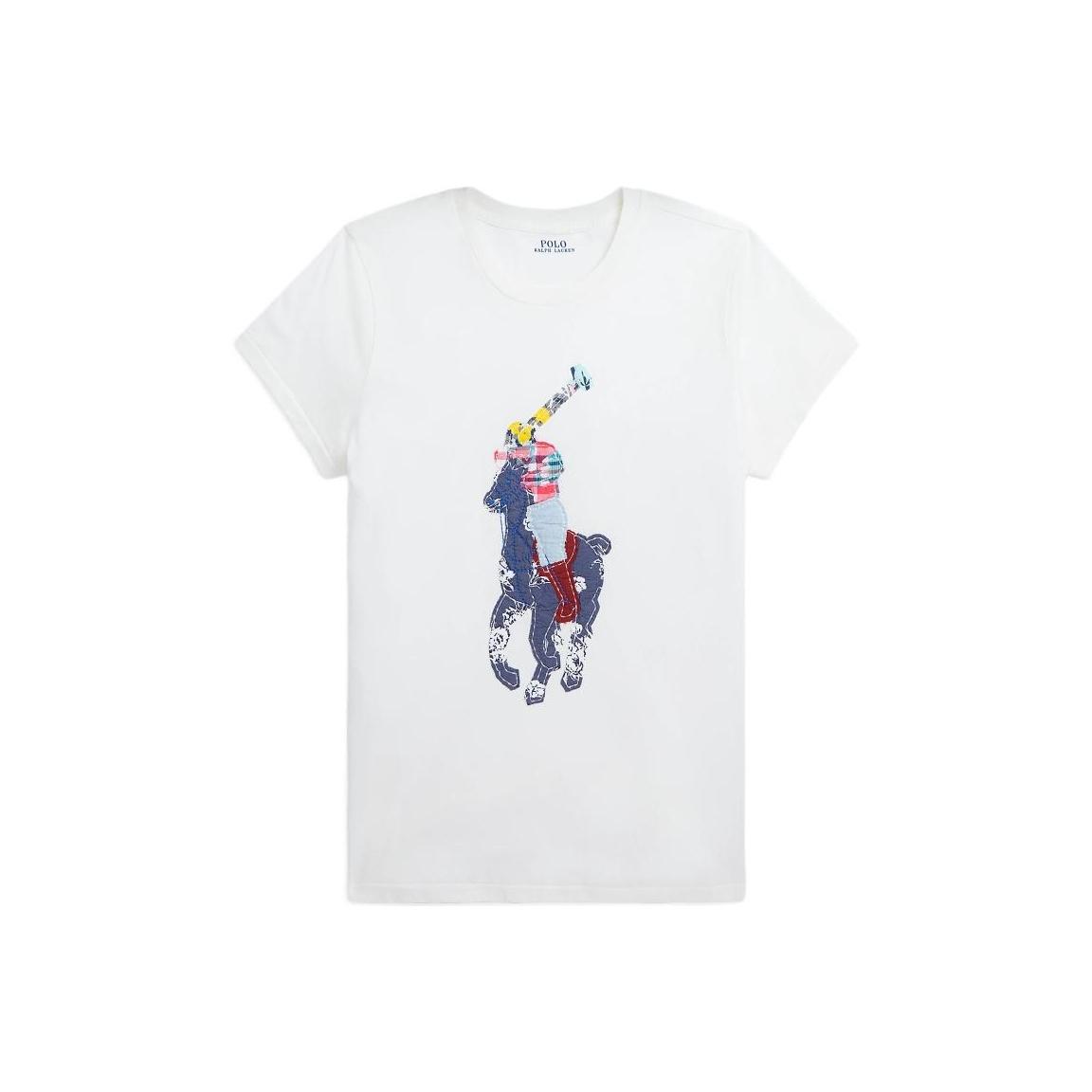 

Polo Ralph Lauren SS23 Футболка с коротким рукавом и круглым вырезом с вышивкой и принтом Женские топы Белый WMPOKNINCU20770-100 XS