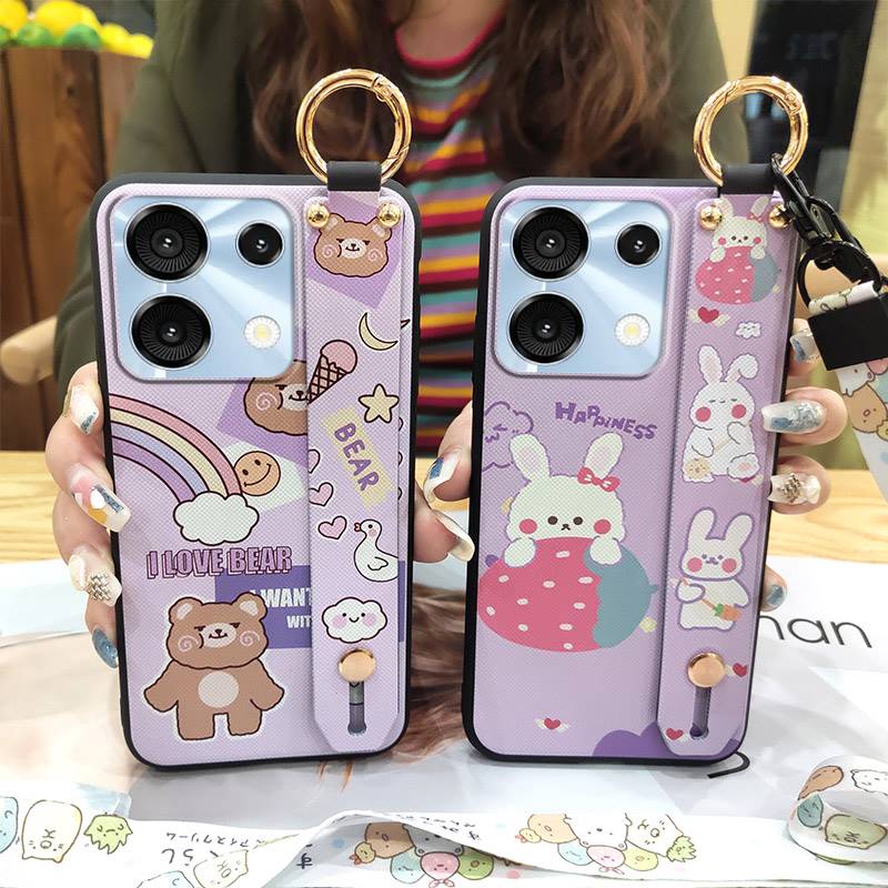 Back Cover Silicone Phone Case For UMIDIGI G9 5G/Note9 5G Dirt-resistant Anti-dust Fashion Design Shockproof Wrist Strap