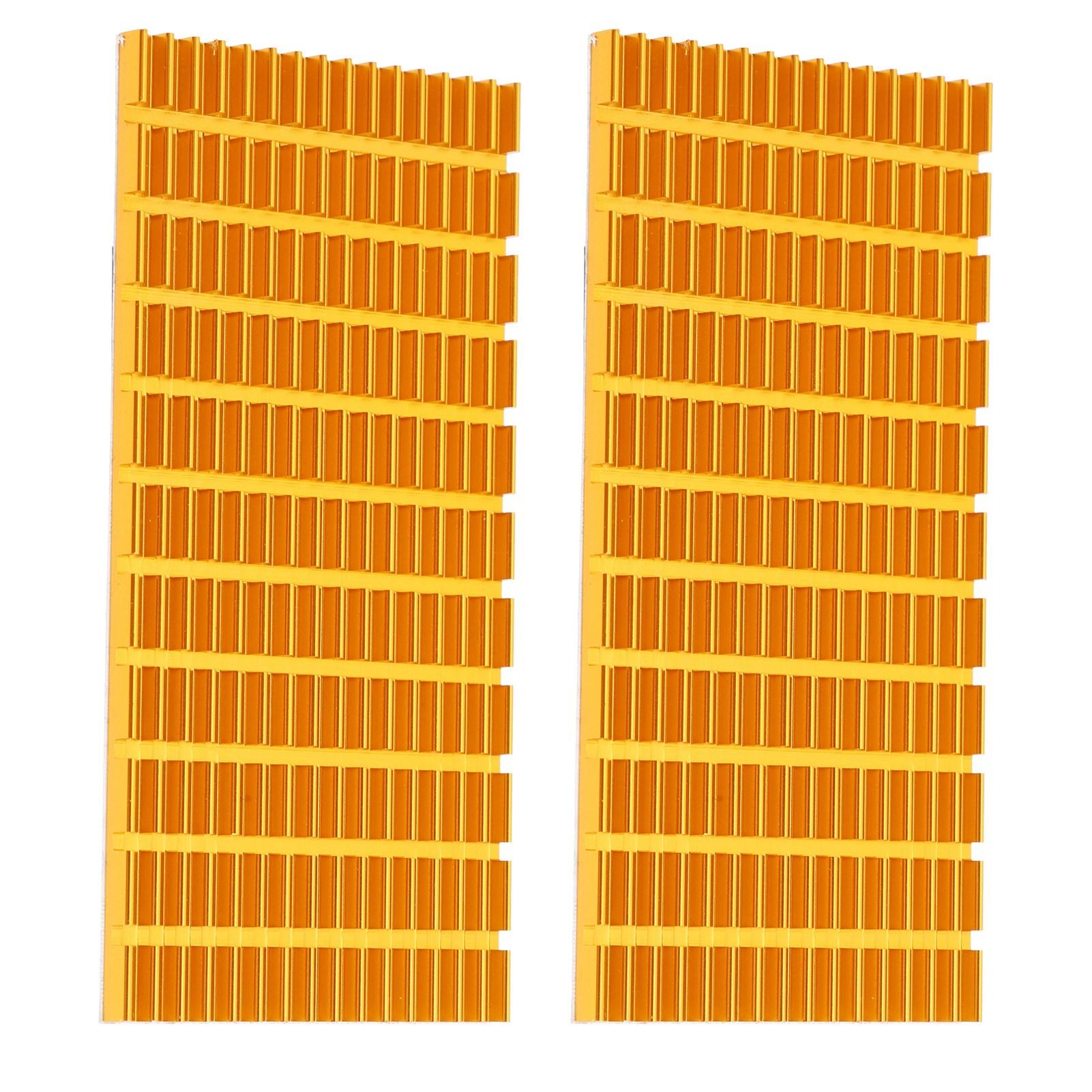 2Pcs Aluminum Heat Sink Gold Thermal Conductive Adhesive Cooling Board TP50 x 4 x 100