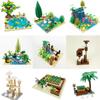 MOC Stadt Bausteine Szene Zubehör Bauernhof Radieschen Feld Katze Klettergerüst Tier Pflanze Steine Kompatibles Spielzeug Geschenke S011