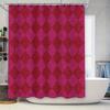 Pink Plaid Shower Curtain Waterproof Bathroom Decor Bath Mat Set Home Decoration Accessories 3D Printed Diamond Shape Shagreen R