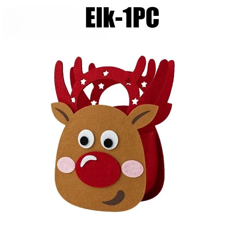 

Christmas Eve Present Bag Hand Carry Felt Tote for Apple Candy Storage Thickened Creative Design Holiday Gift Box Party Favor As Shown