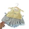 Koreanischer Stil 2025 Sommer Mädchen Camisole Top & Tulpenhose Set