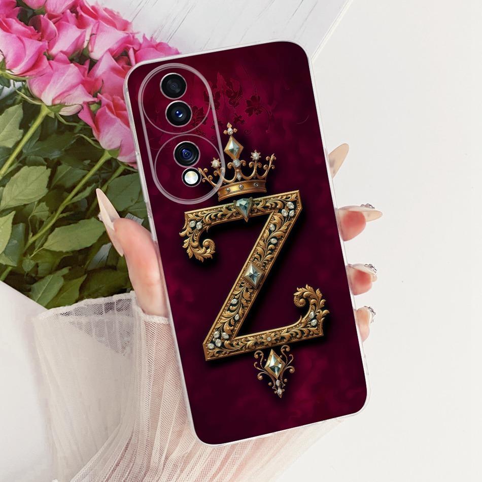 Für Honor 70 70Pro Pro+ Königliche Krone Anfangsbuchstabe Partner Handyhülle Für Honor70 70 Pro Plus 5G Weiches Silikon TPU Stoßfänger
