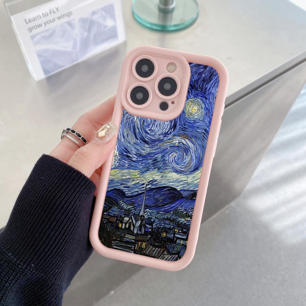Vincent Van Gogh's The Starry Night Print Case For iPhone 17 16 15 14 13 12 11 Pro Max 16Plus 16E Shockproof Soft Silicone Cover