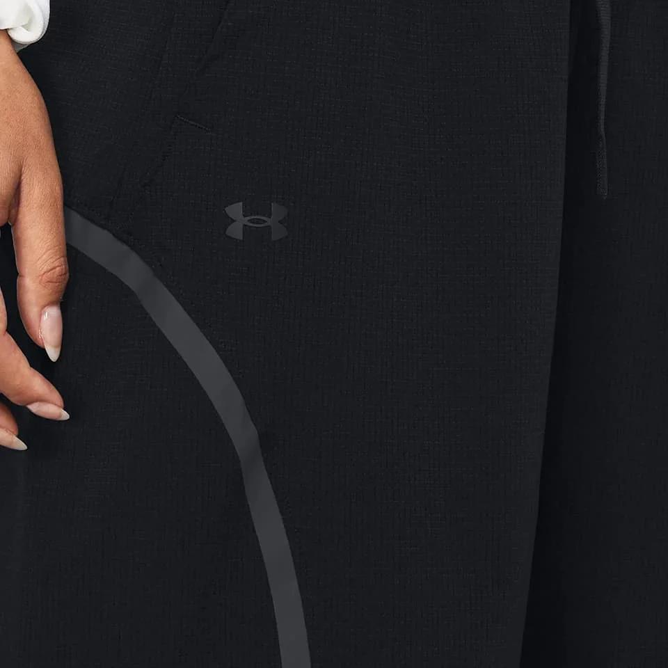 Under Armour Solid Color Elastic Waist Straight Leg Knit Sports Pants Women Pants Black 1382740-001