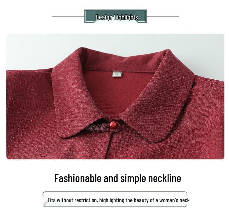 2025 Spring Collared Shirt & Coat for Middle-Aged and Elderly Women