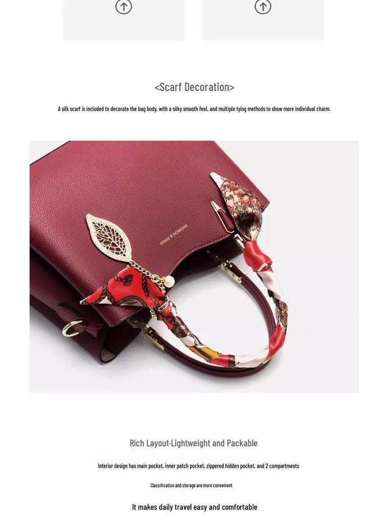 Women's Elegant Red Wedding Handbag - Premium Leather Mother-in-Law Bag